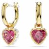 Swarowski 5684760 Chroma Drop-Ohrhänger Herz, Rot, 18K Goldbeschichtet