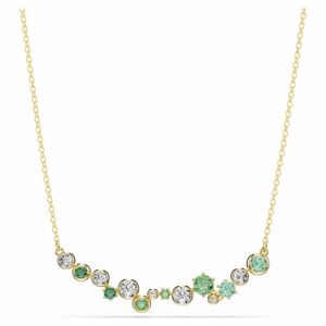 Swarowski 5732247 Constella Halskette Verschiedene Schliffe, Grün, 18K Goldbeschichtet