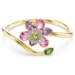 Swarowski 5724740 Idyllia Armreif Verschiedene Schliffe, Blume, Mehrfarbig, 18K Goldbeschichtet