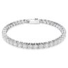 Swarovski 5724480 Matrix Tennis Armband Rundschliff, Weiß, Rhodiniert
