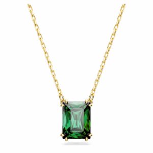Swarowski 5677141 Stilla Anhänger Rechteckschliff, Grün, 18K Goldbeschichtet